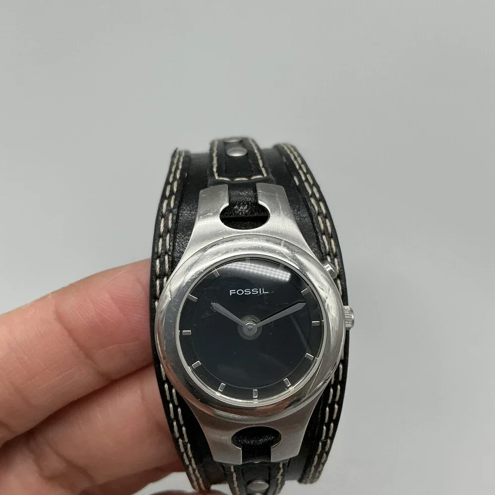 Fossil Big Tic Womens Watch 26mm Star Animation ES-8674 Leather New Battery